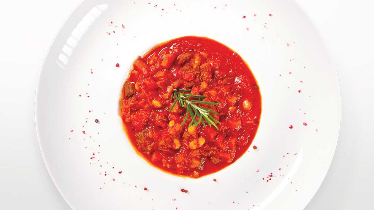 “Kalderata” thick goulash soup