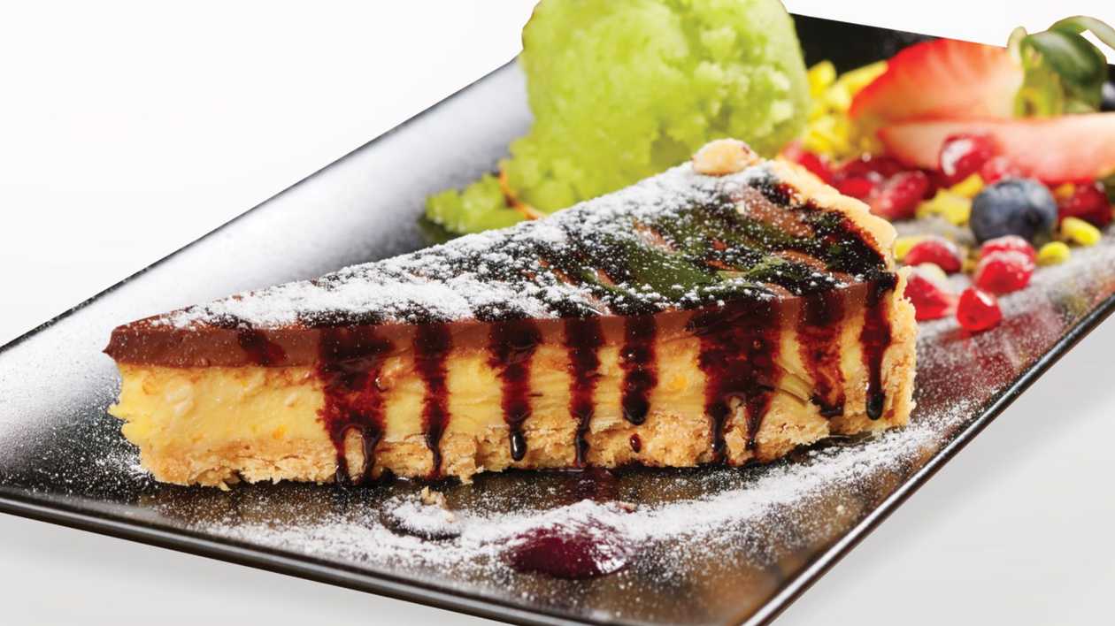 Orange cream and chocolate tart