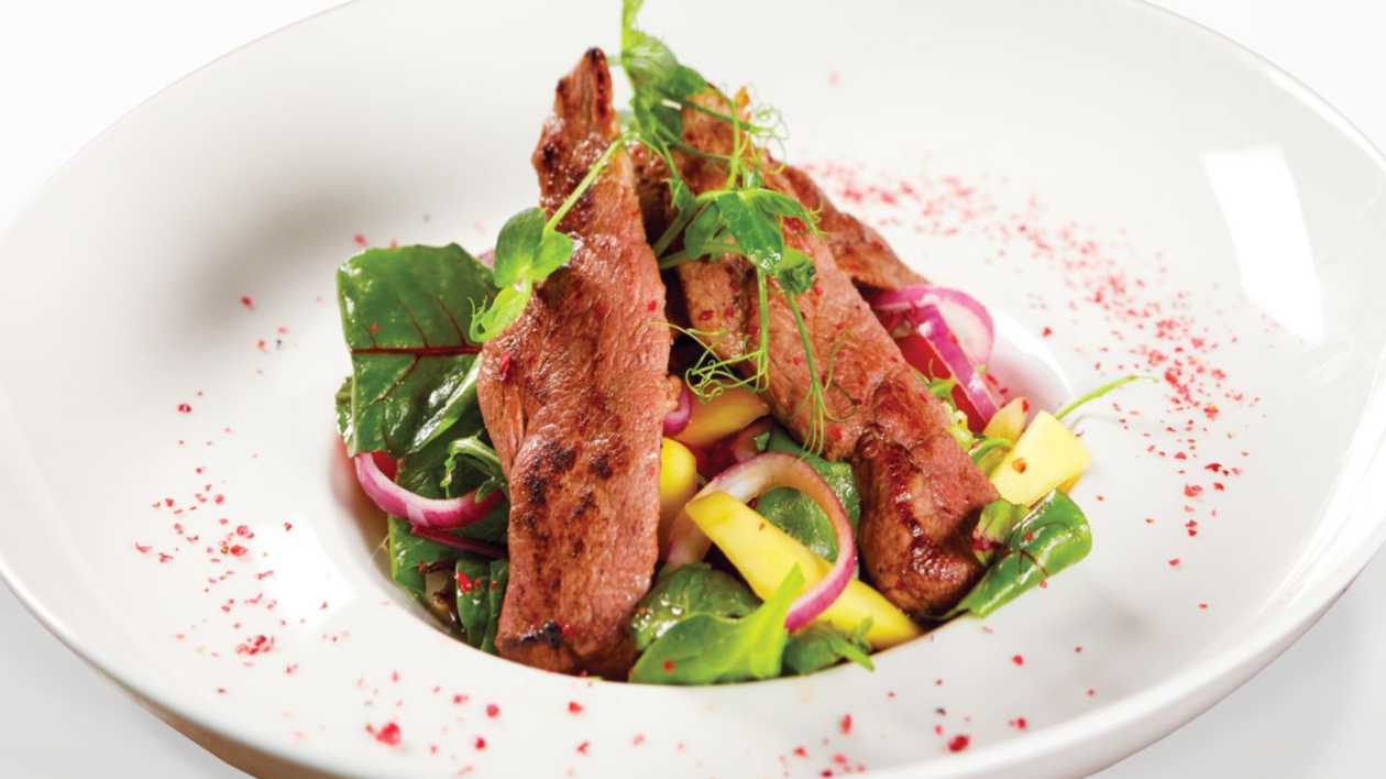 Salad with fried duck breast