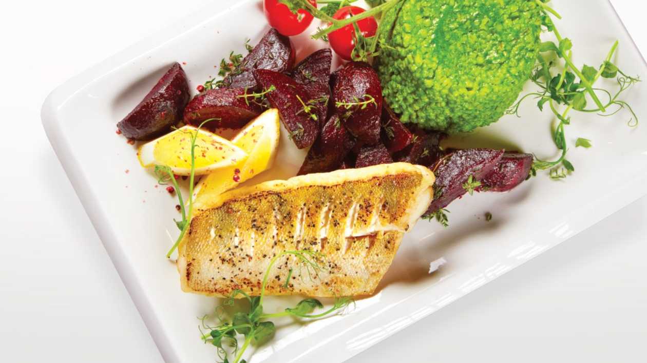 Fried zander fillet