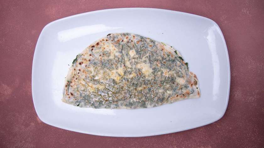 Gutab with Cheese and Greens