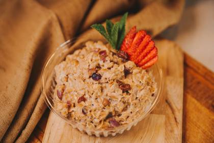 Whole Grain Oatmeal with Cherry Jam