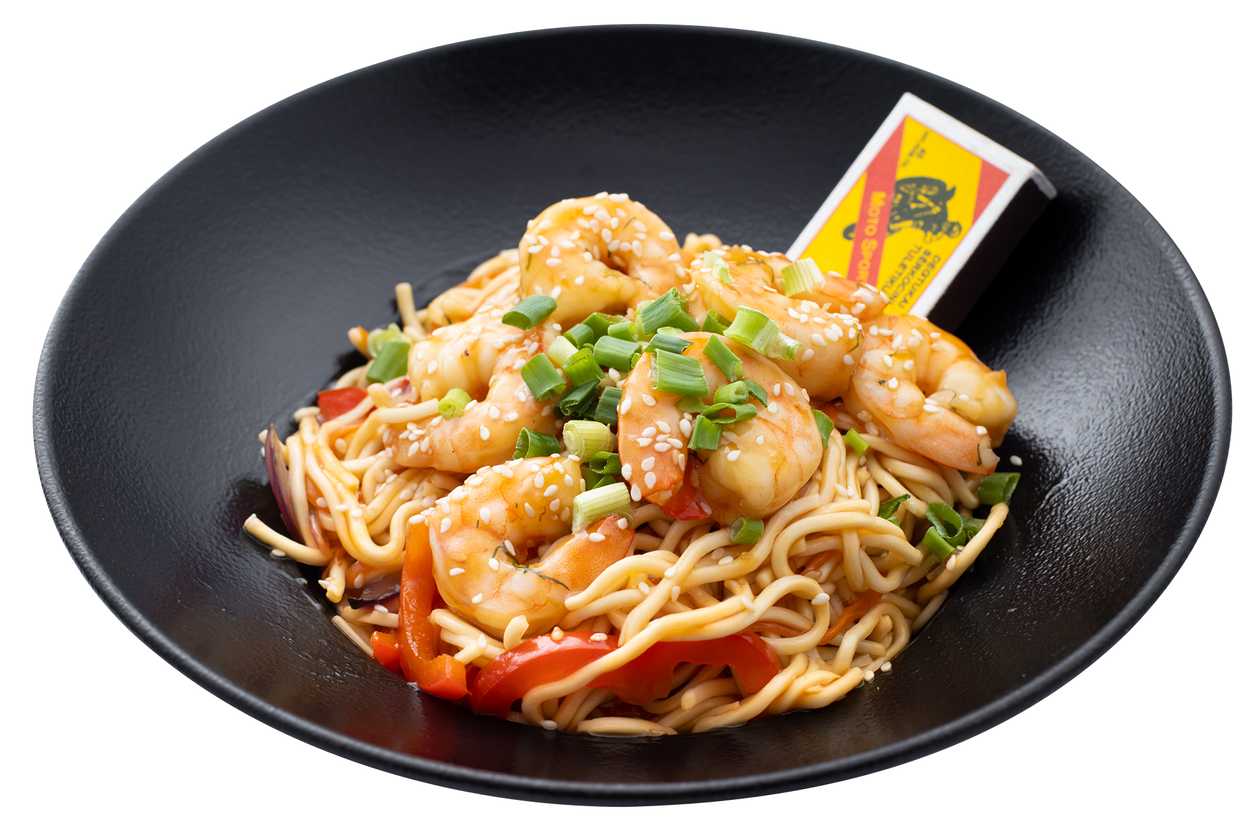 Wok with shrimp