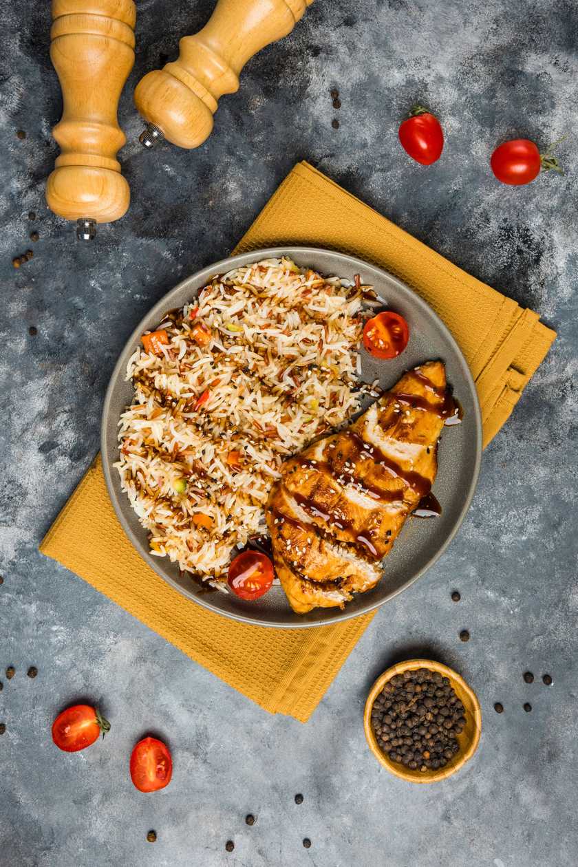 Chicken with Teriyaki Sauce and Wild Rice