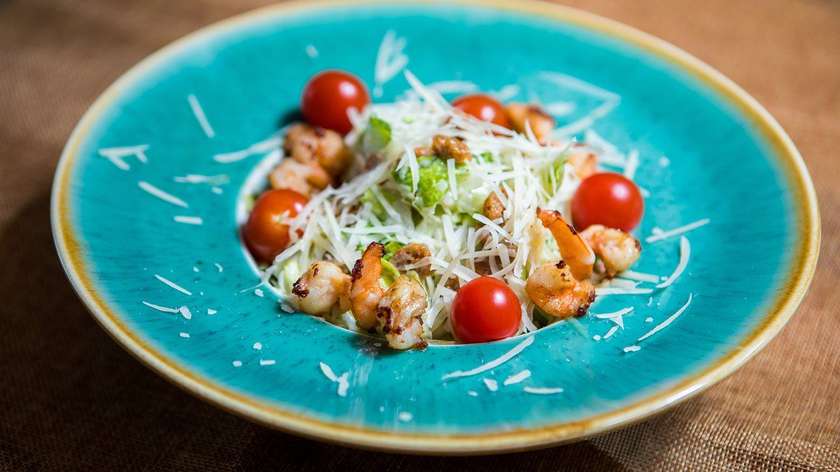 Caesar Salad with Shrimp