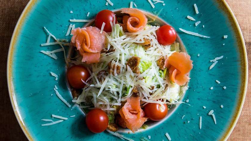Caesar Salad with Salmon