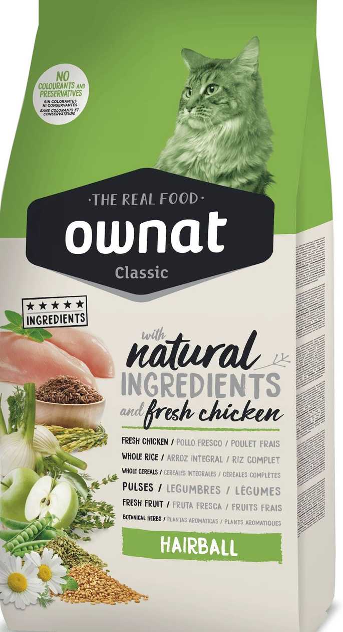 Ownat Hairball classic with chiken for cat 1kg - Ownat Hairball ქათმით კატისათვის 1კგ