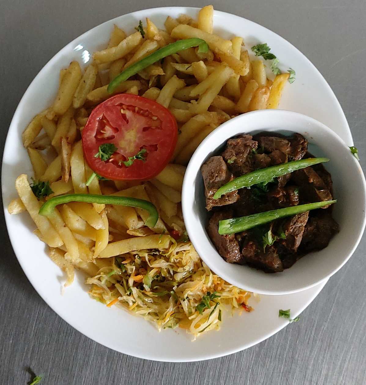 Liver with French Fries