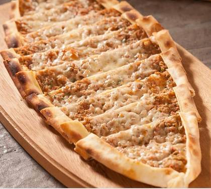 Pide with Minced Meat and Kashar Cheese