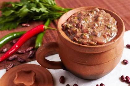 Beans In Pot With Mchadi and Marinades