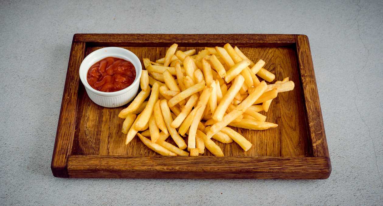 French fries with ketchup
