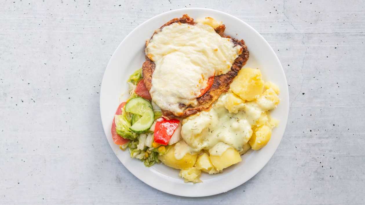 French pork chop with boiled potatoes