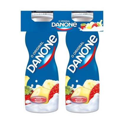 Iogurte Liquido Morango Banana Danone 155*4