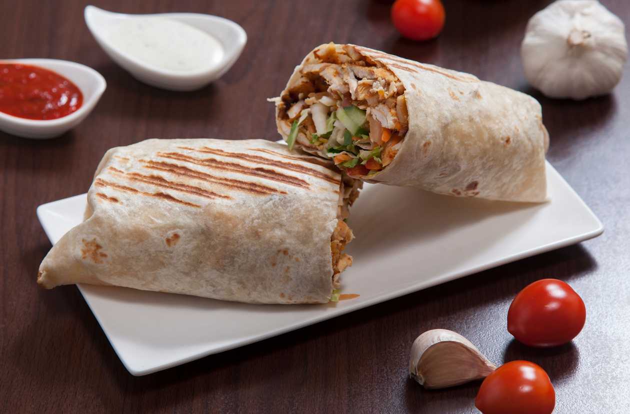 Kebab Sandwich Slim Bread with Cheese
