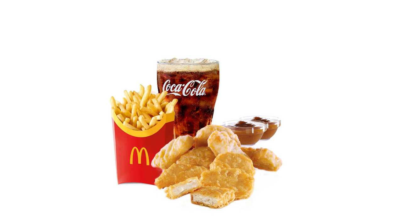 Chicken McNuggets™, 9 pcs. large meal + 2 sauces