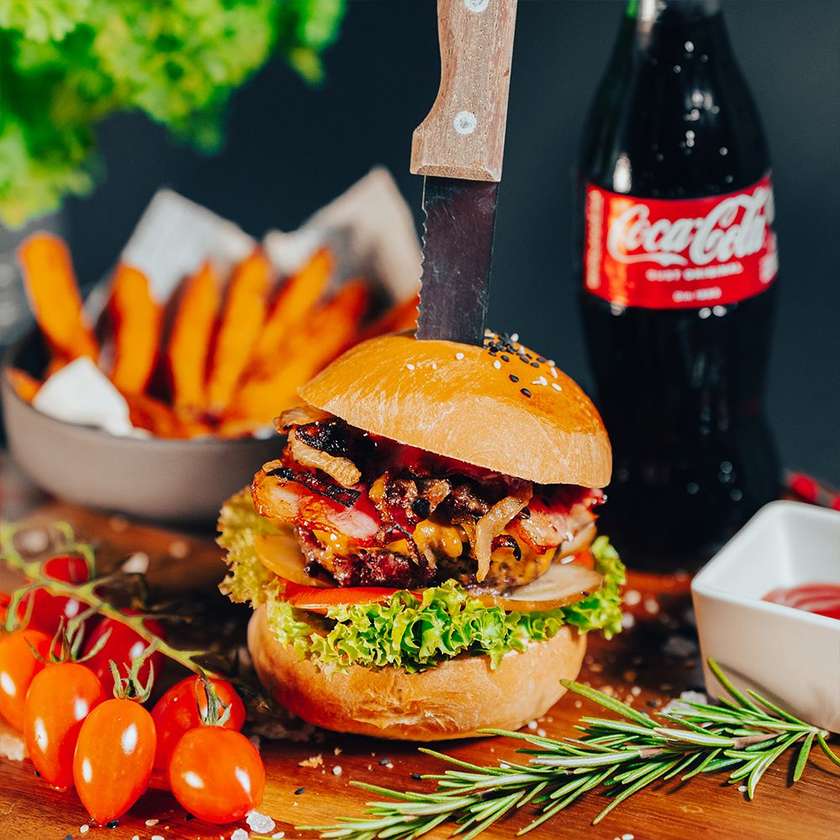 Kitchen sink burger