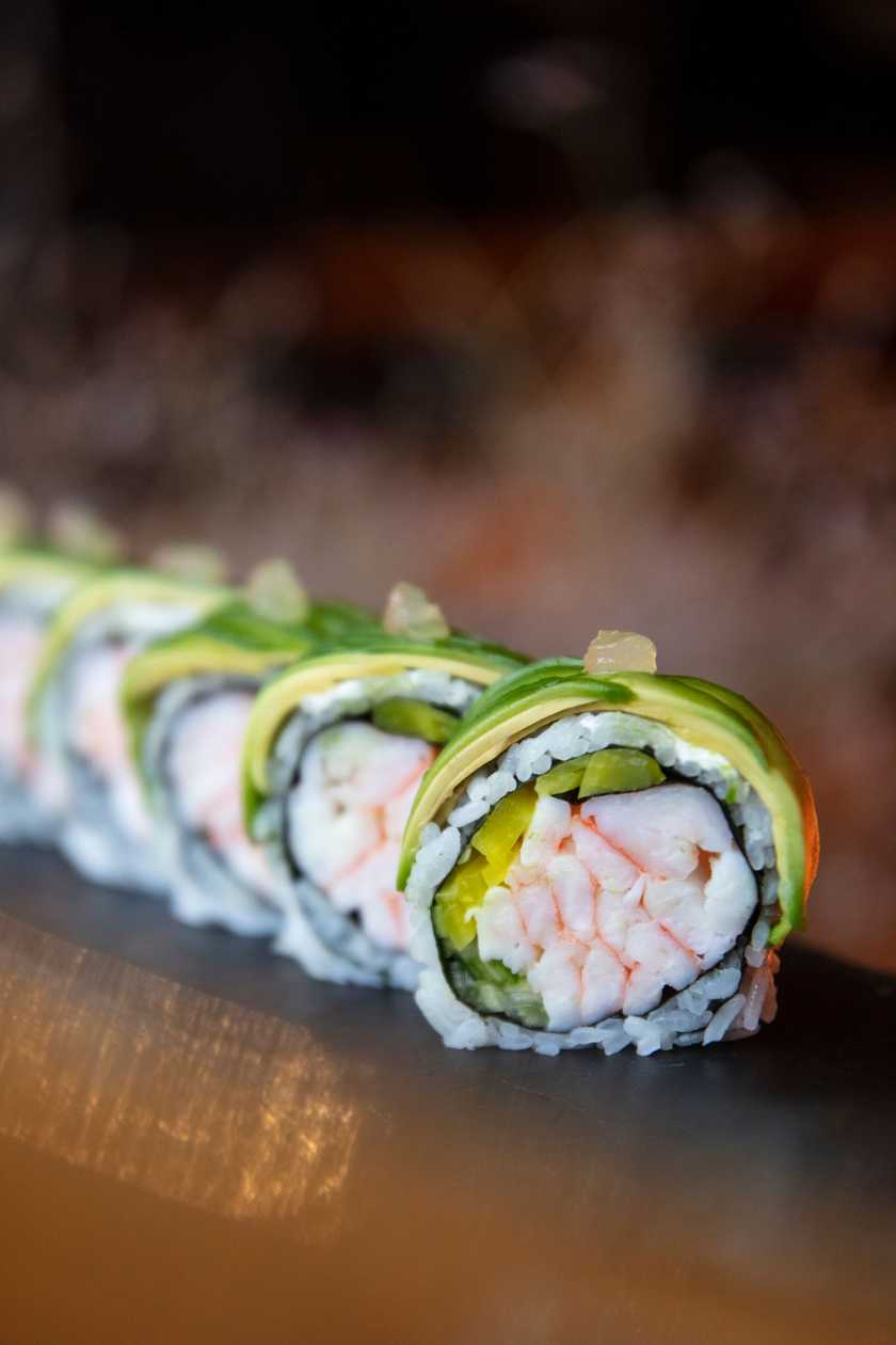 California with Cooked Shrimp Wrapped in Avocado