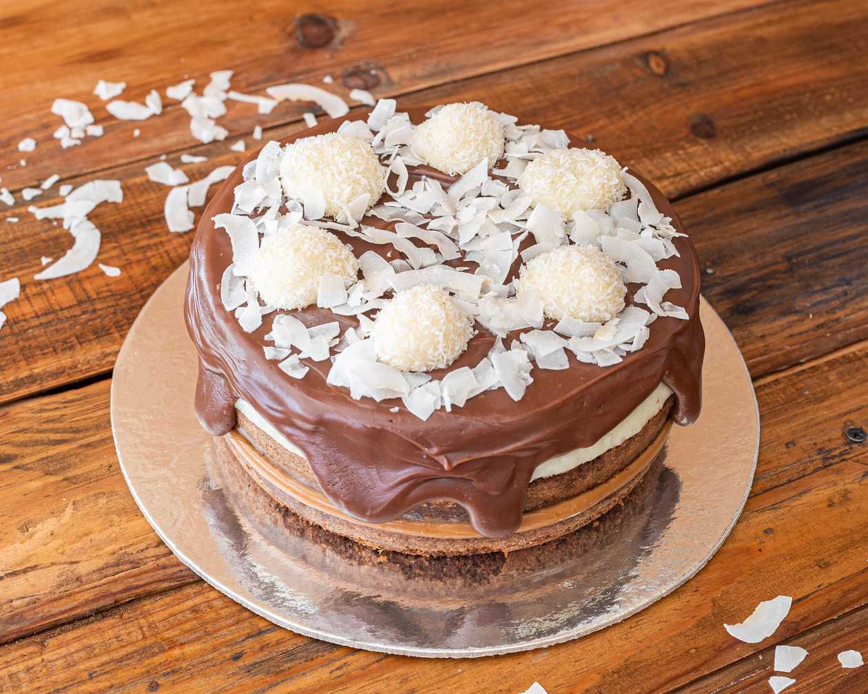 Slice of Brigadeiro, Dulce de Leche and Coconut Cake