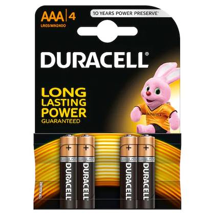 Duracell, Battery Basic AAAK4, 1 pack