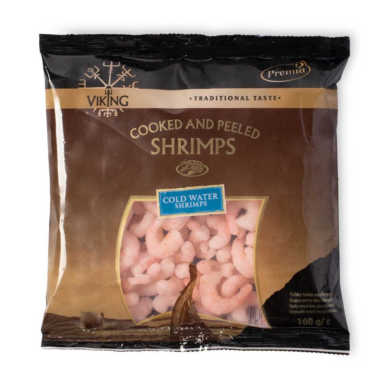 Frozen Cooked & Peeled Shrimp VIKING, 160g (expires soon)