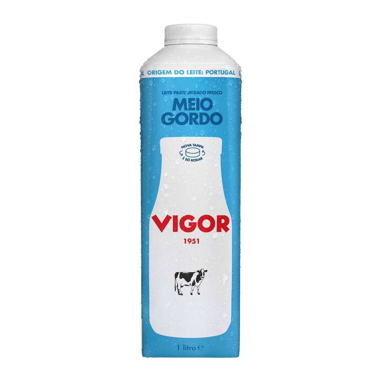 Leite Fresco Meio Gordo Vigor 1 lt