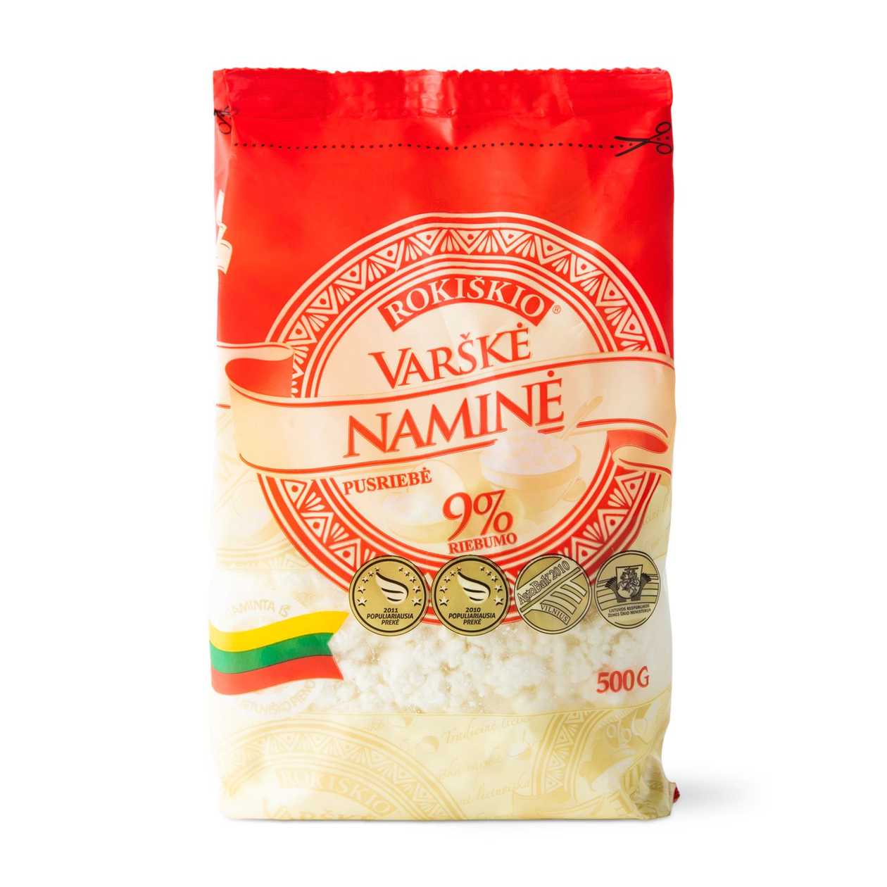 ROKIŠKIO NAMINĖ pusriebė varškė (9%), 500g (baigiasi galiojimas)