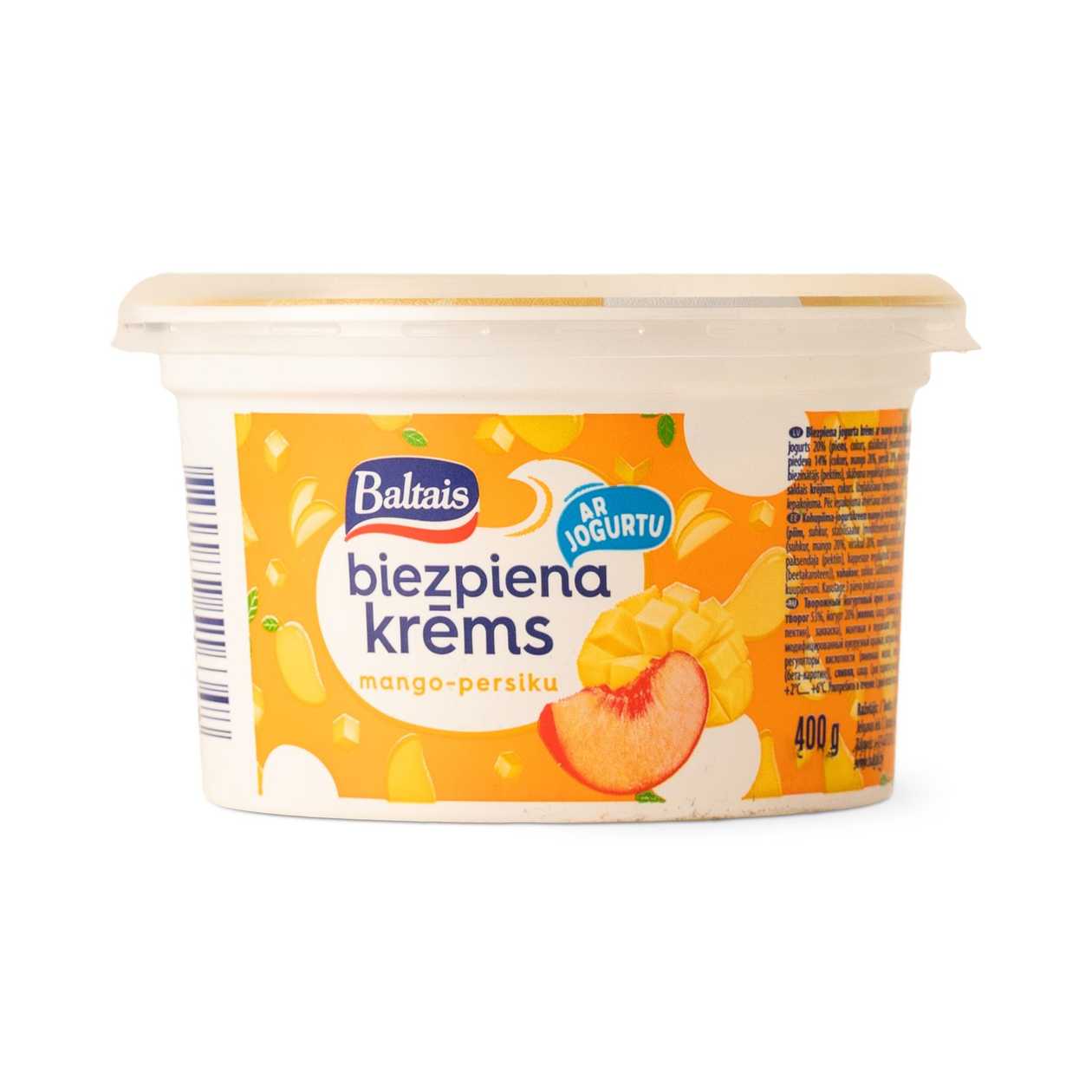 Curd cream, Baltais, Mango Peach, 400 g (expires soon)