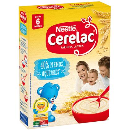 Papa Infantil Láctea 40% Menos Açucares + 6m Cerelac 250 gr