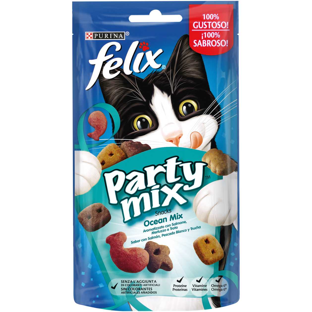 Snack Para Gato Party Mix Ocean Mix Purina Felix 60 gr