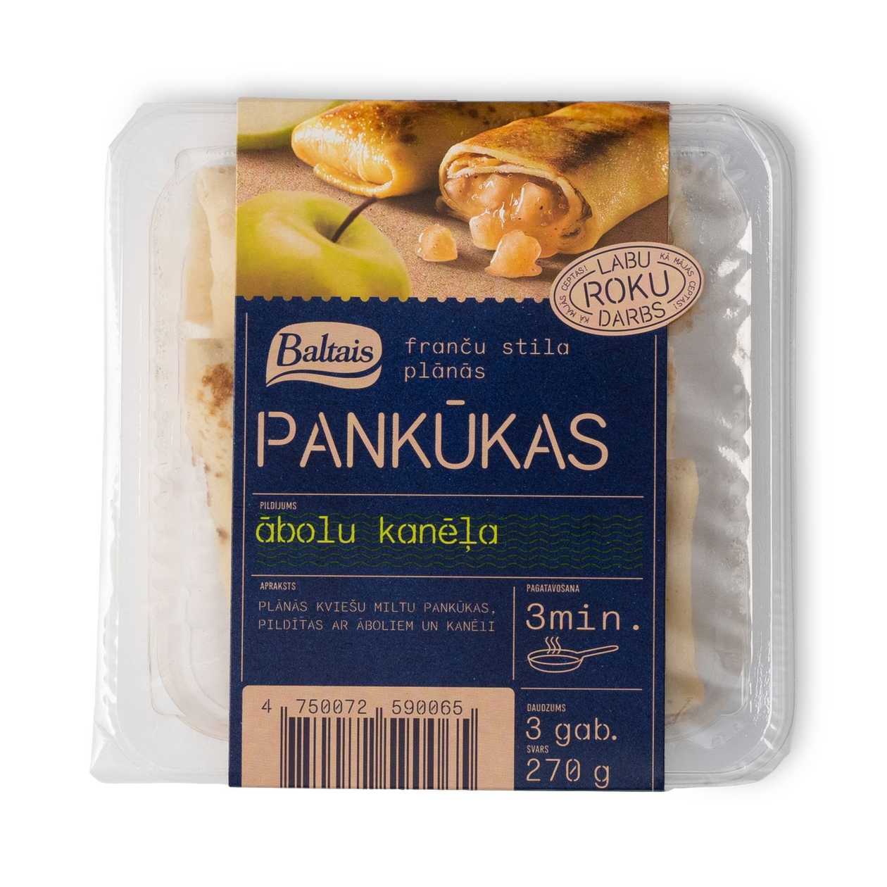 Pancakes with apple cinnamon filling, Baltais, 270 g (expires soon)
