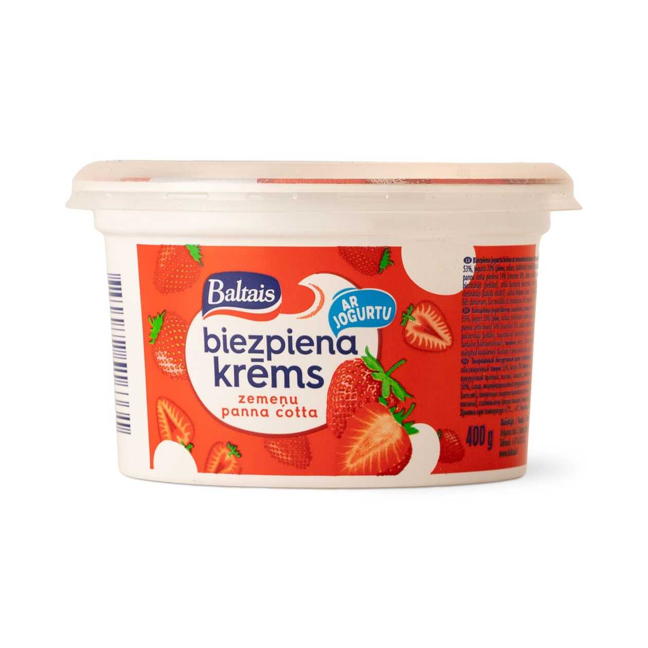Curd Cream Strawberry, Baltais, Panna Cotta, 400 g (expires soon)