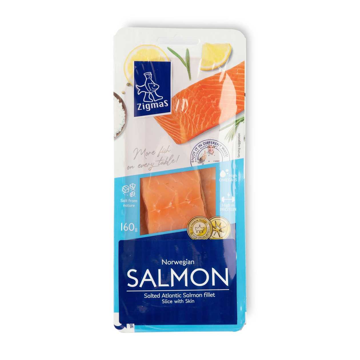 Salted Salmon Fillet ZIGMAS, 160g (expires soon)
