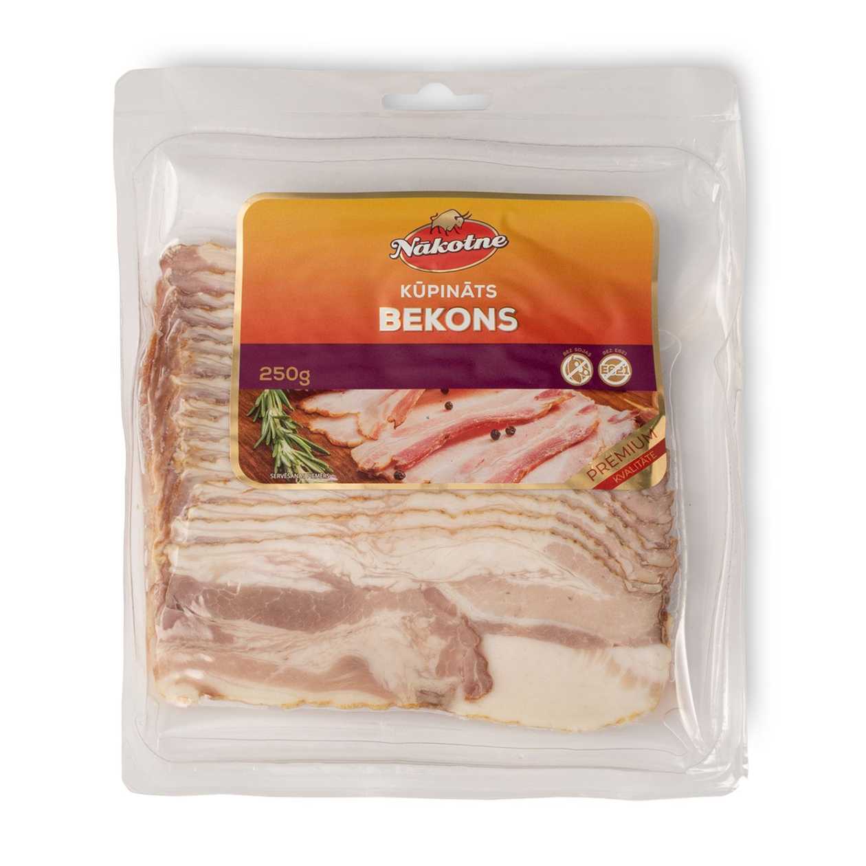 Smoked bacon in slices, Nākotne, 250 g (expires soon)