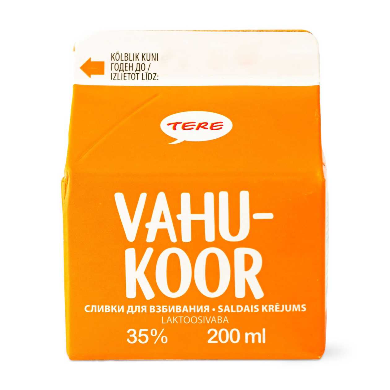 Tere, vahukoor 35%, 0,2l (aegub peagi)