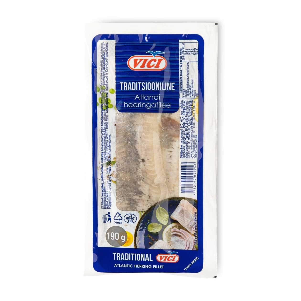 Vici, Herring Fillet without Oil, 190g (expires soon)