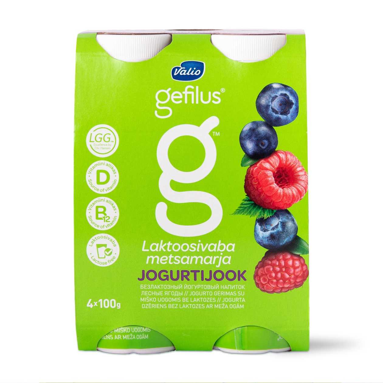 Gefilus, jogurtijook metsamarja laktoosivaba, 4x100g (aegub peagi)