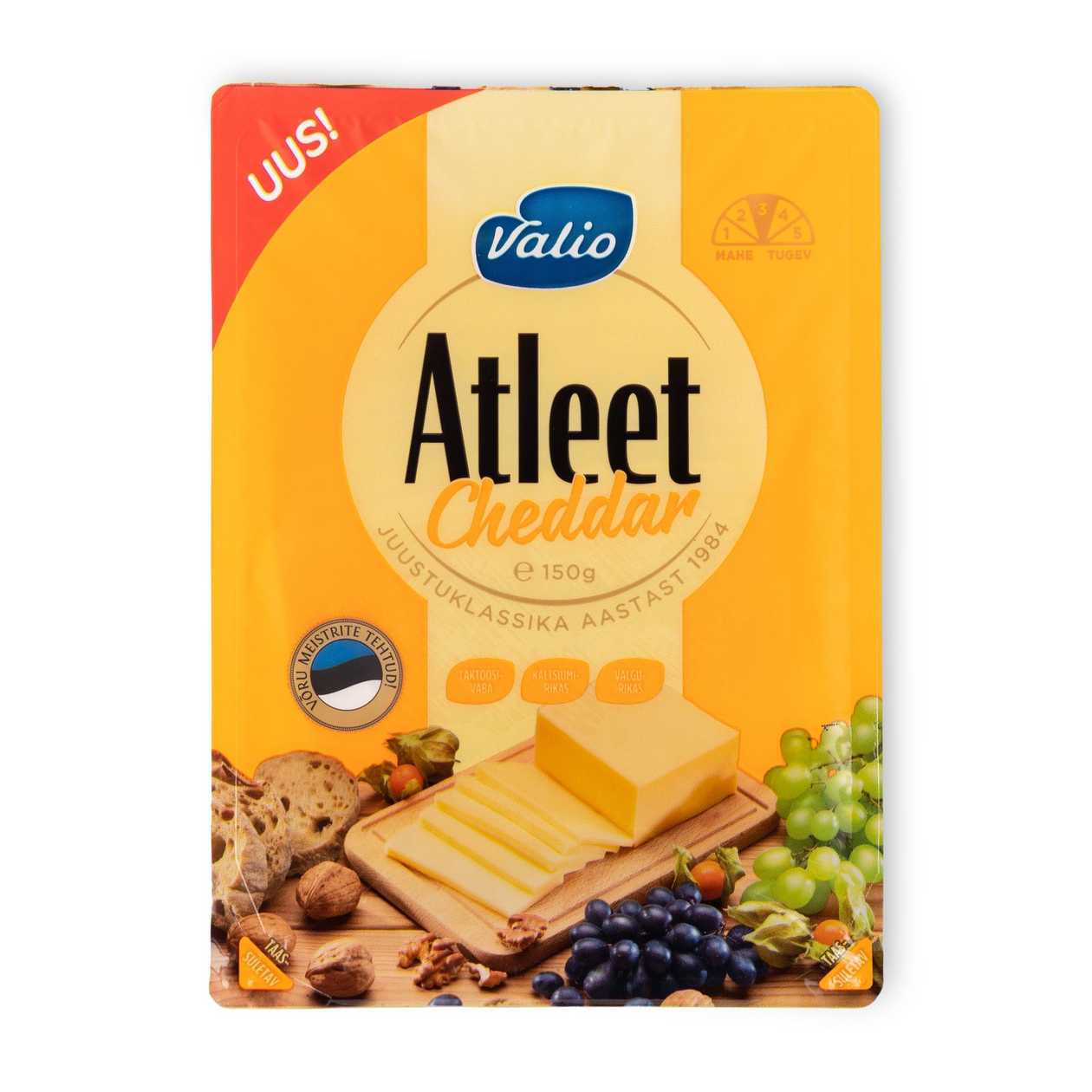 Valio, cheddar juust viilutatud, 150g