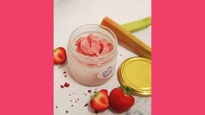 Strawberry ice cream jar