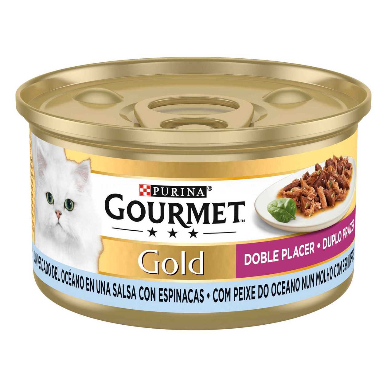 Comida Húmida Para Gato Peixe do Oceano em Molho de Espinafres Purina Gourmet Gold 85 gr
