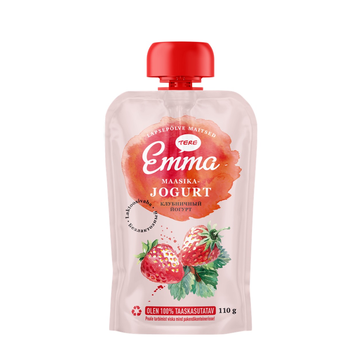 Tere, Emma клубничный йогурт безлактозный, 110г (срок годности истекает)