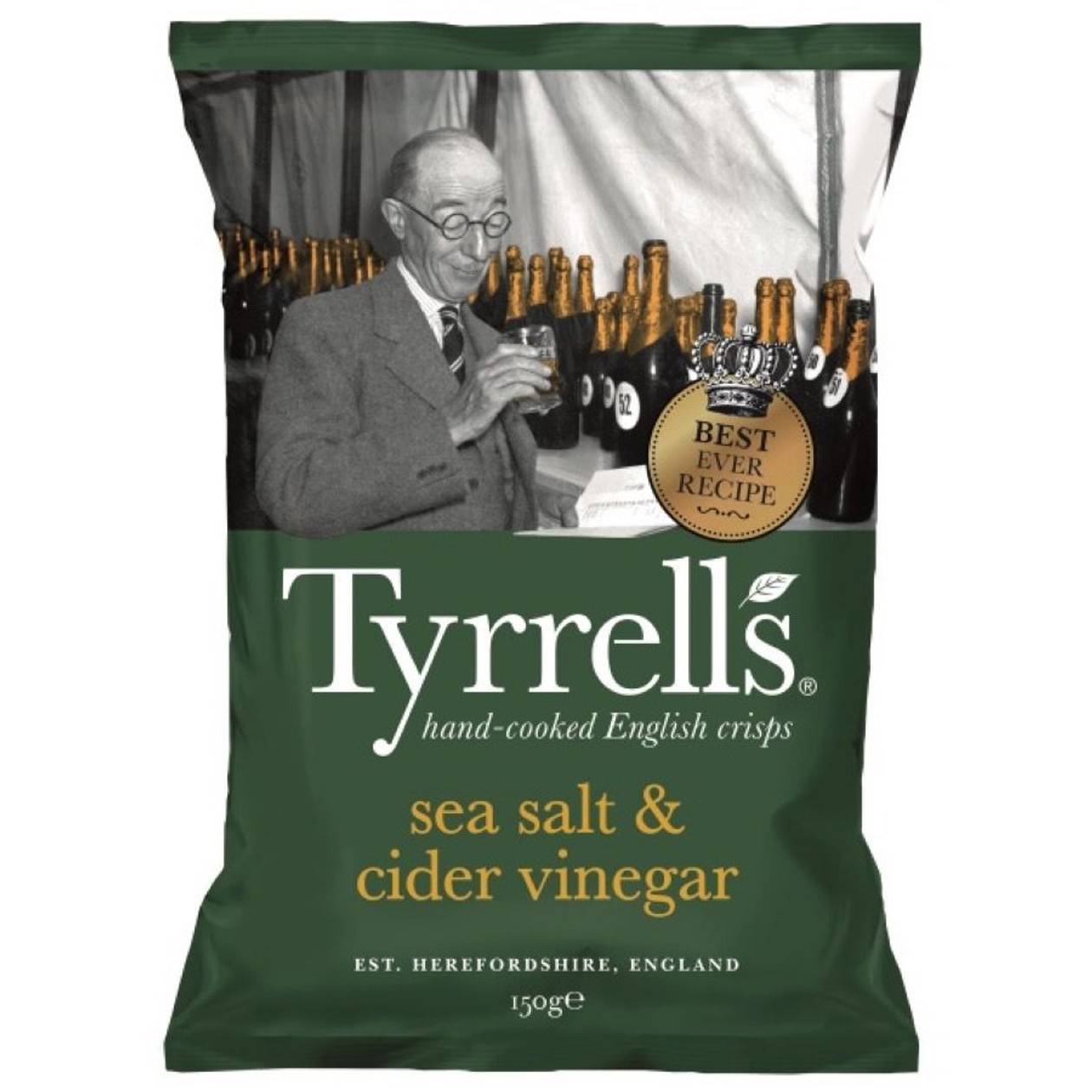 Tyrrell's, Cider Vinegar and Sea Salt Chips, 150g