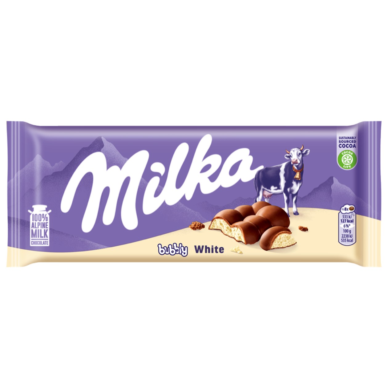Milka, Bubbly Milk and White Chocolate, 95g