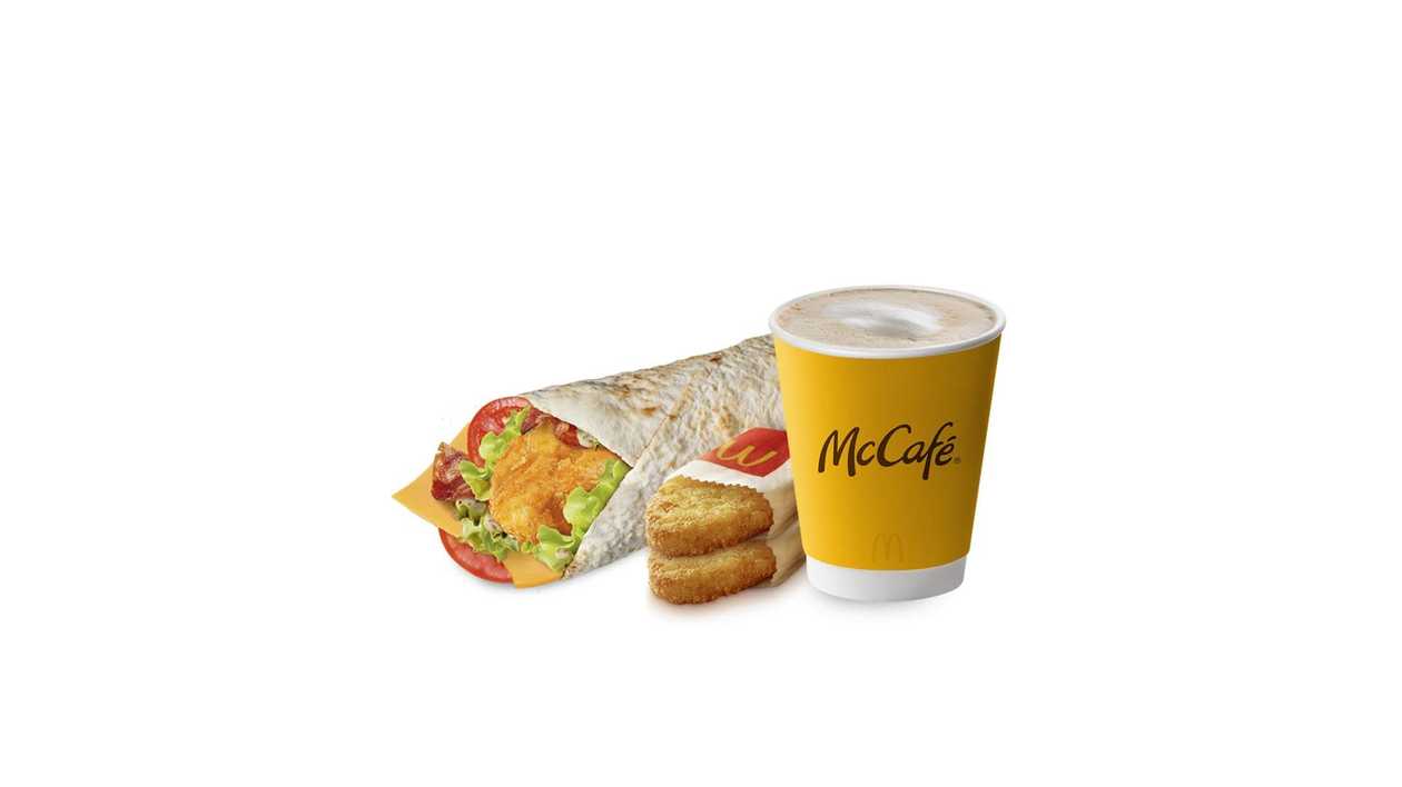 Didelis pusryčių McWrap™ su vištiena ir šonine kompleksas