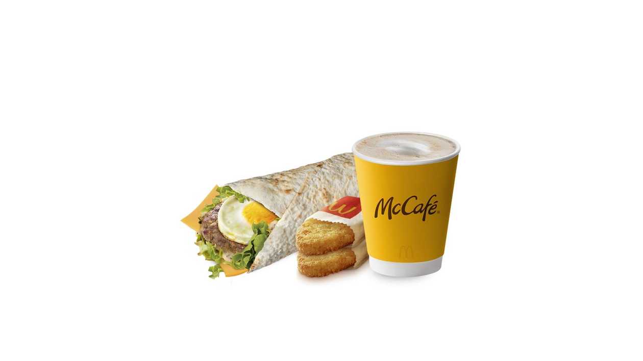 Didelis pusryčių McWrap™ su kiauliena ir kiaušiniu kompleksas