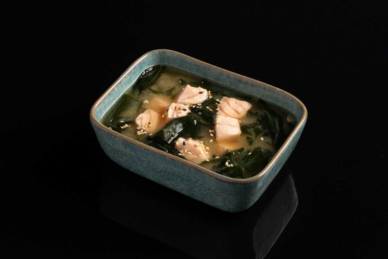 Miso with salmon