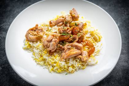 Azerbaijani pilaf with chicken