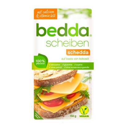 Bedda, Vegan Sandwich Cheese Slices British Style, 150g