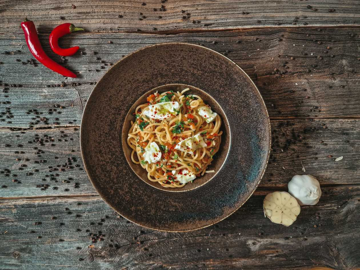 Aglio e Olio con Bufala Piccante