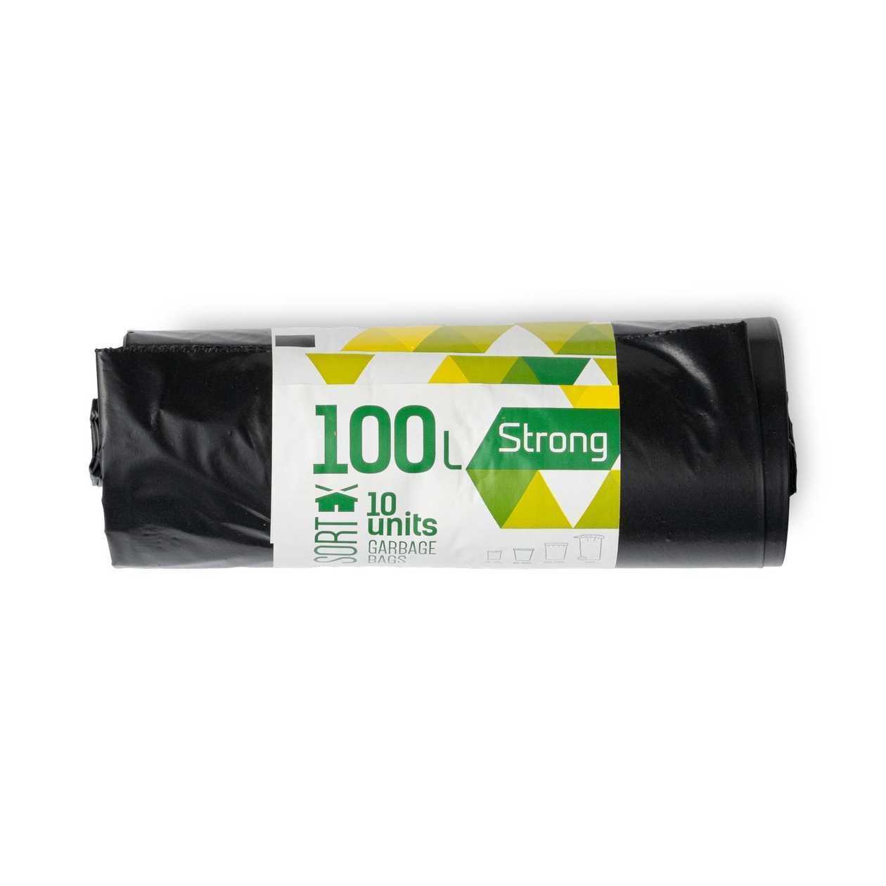Sortex, Garbage bags 100L, 70x90 cm, black, 10 pcs.