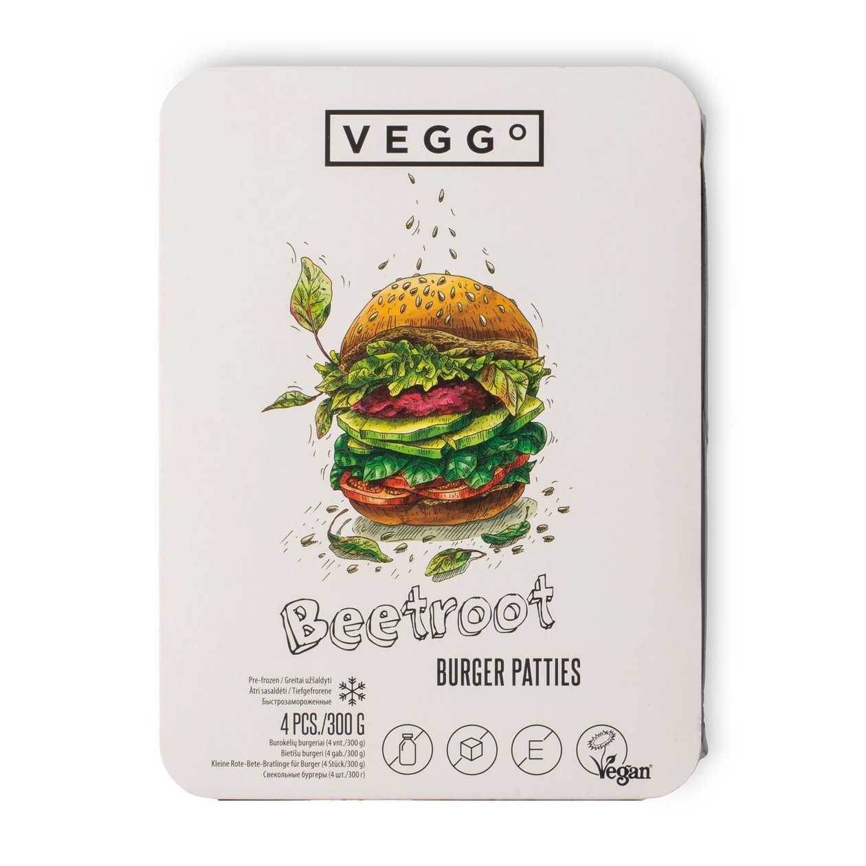„Veggo“ burokėlių burgeriai,  4 x 300g